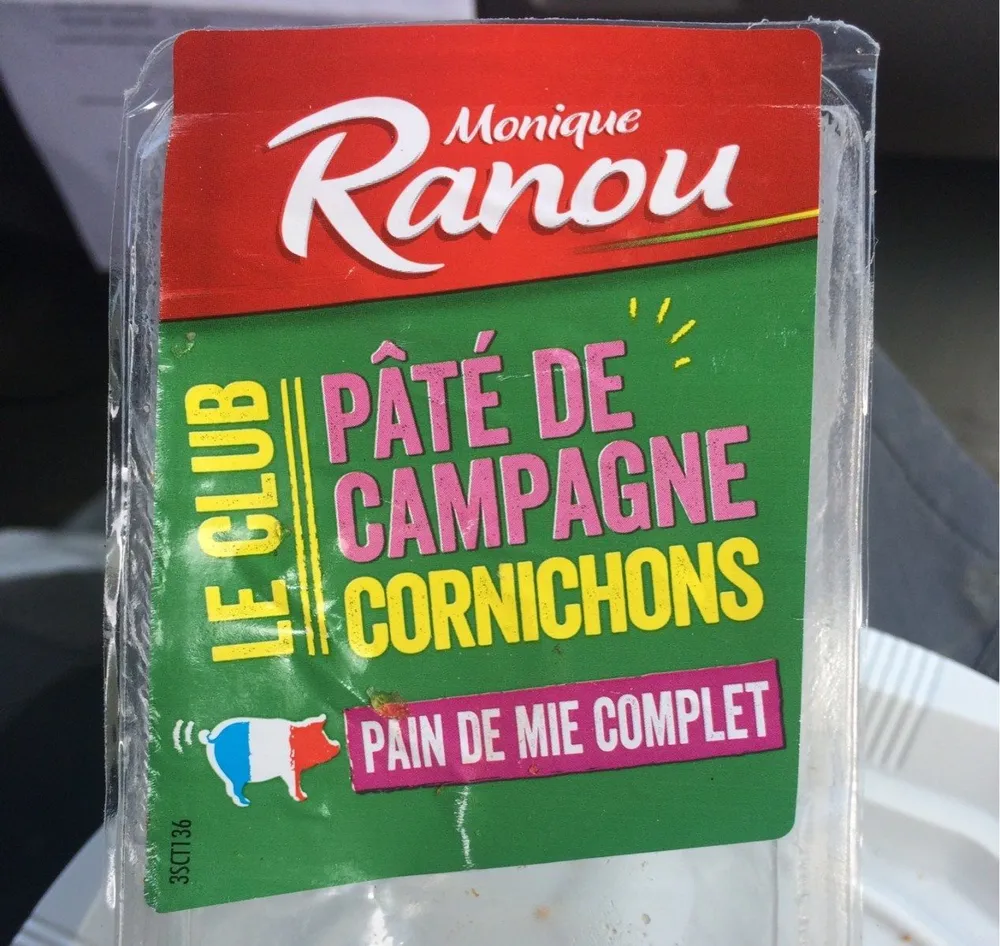 Le club : pâté de campagne cornichon