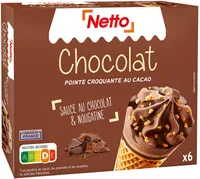 Cône chocolat (G) sauce au chocolat et nougatine x6 - 120mL