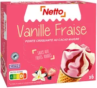 Cône vanille - fraise (G) sauce aux fruits rouges x6 - 120mL