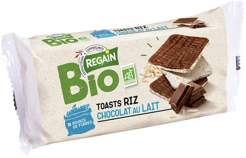 Toasts de riz nappés de chocolat au lait BIO 100g