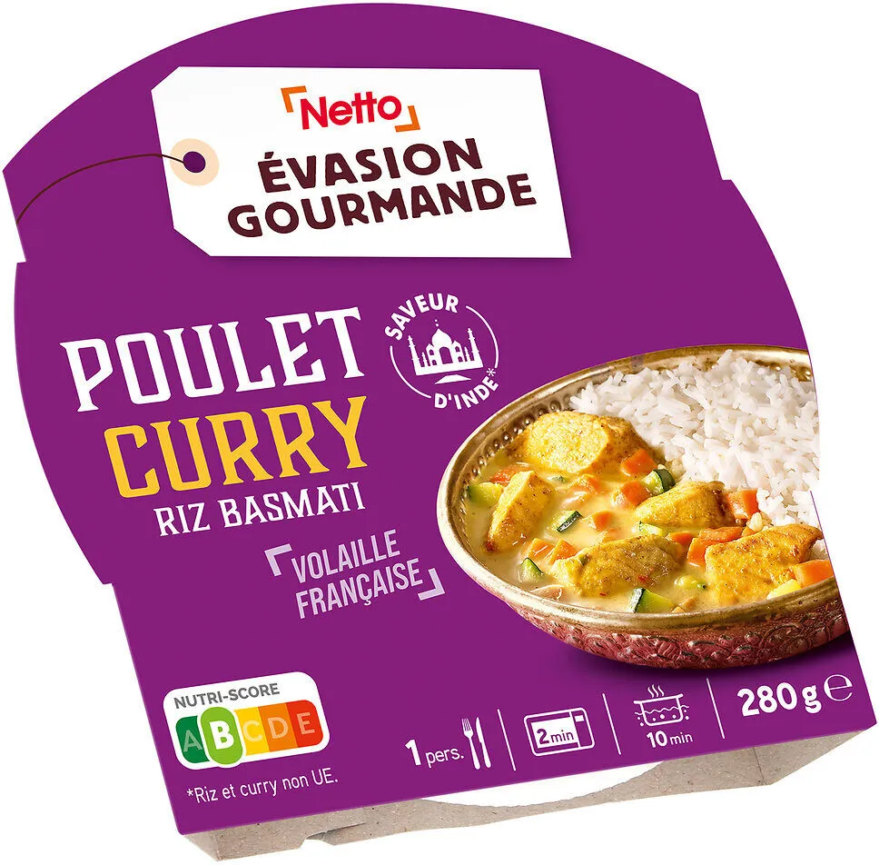 Poulet sauce curry riz basmati