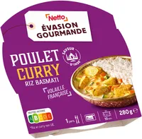 Poulet sauce curry riz basmati