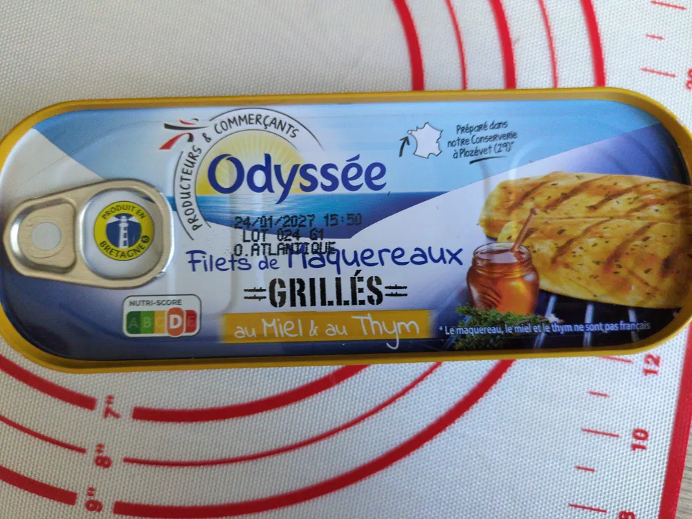 filets de maquereaux grillés au miel et au thym