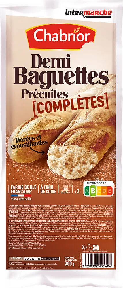 Demi baguette complète x2 - 300g