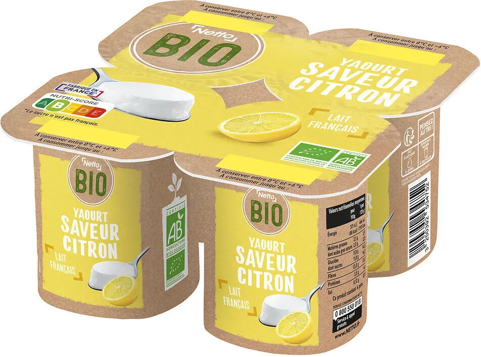 Yaourt étuvé bio citron 4x125g