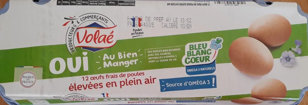 Oeufs frais de poules élevées en plein air