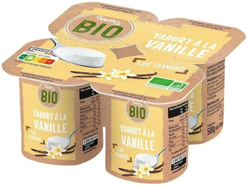 Yaourt étuvé bio vanille 4x125g