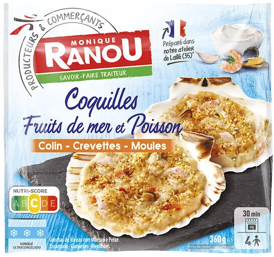 Coquilles aux fruits de mer et poisson *4 360g