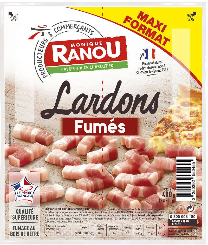 LARDONS FUMES 400g (2X200G) (arrêt)