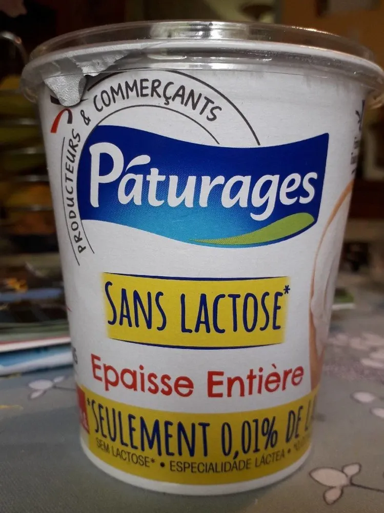 Creme entière sans lactose