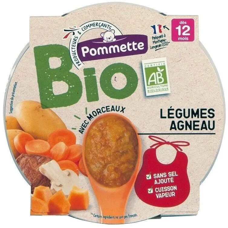 Assiette bio légumes agneau 12 mois- 230g