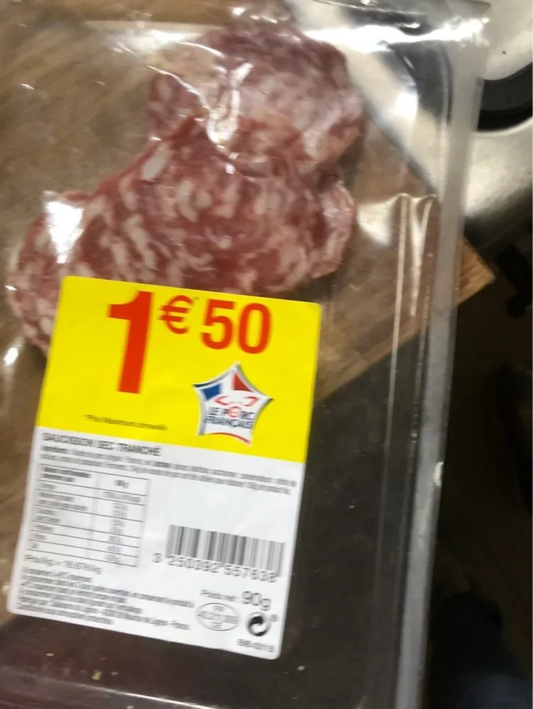 Saucisson sec tranche