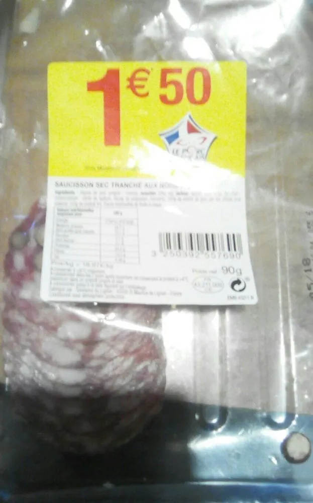 Saucisson sec tranché aux noisettes