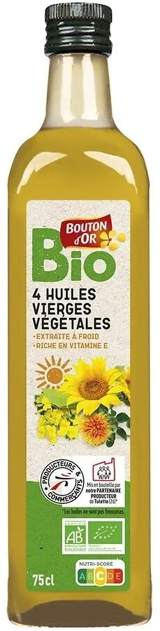 4 huiles végétales biologiques 75cl