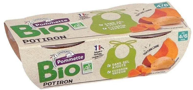 Pot bio potiron - 4/6 mois- 2x120g