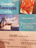 Crevettes sauvages cuites