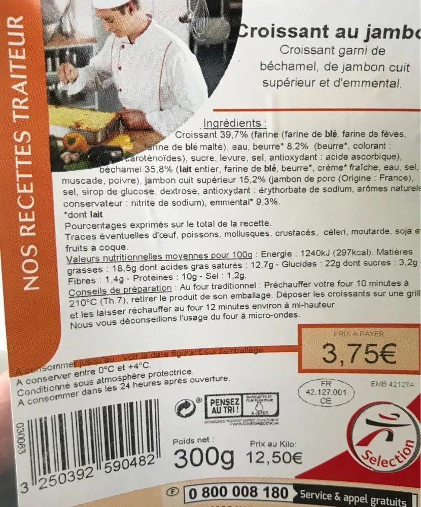 Croissant au jambon