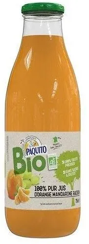 Pj orange mandarine raisin bio verre 75cl