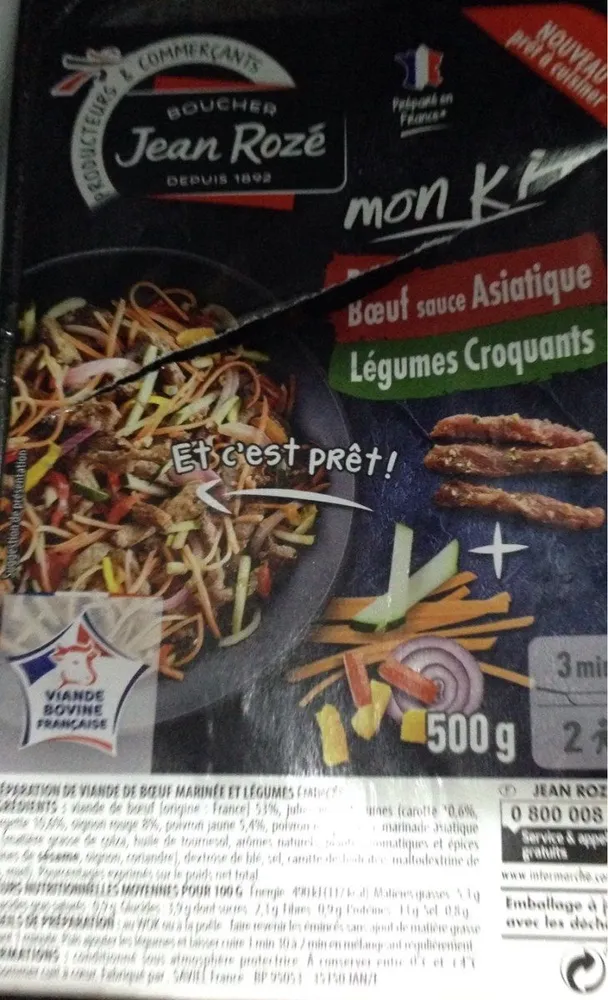 Boeuf sauce asiatique legumes croquants