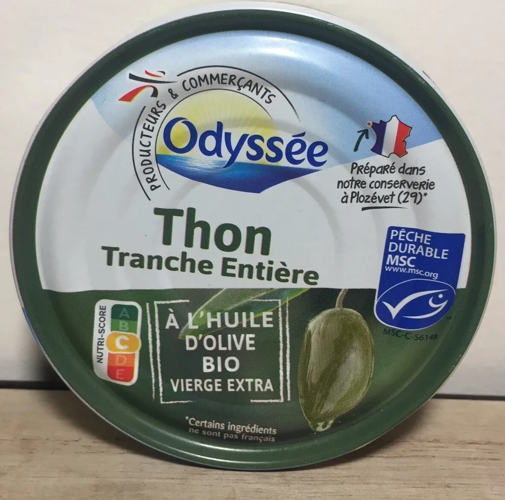 Thon MSC entier à l'huile d'olive BIO 160g
