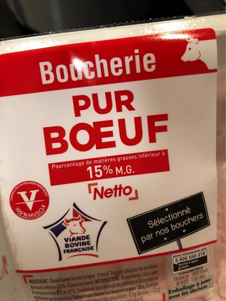 Viande hachée pur boeuf 15%