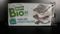 Toasts riz au chocolat et à la noix de coco bio