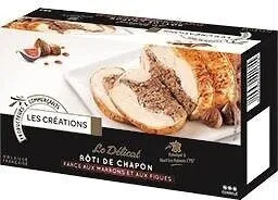 Rôti de chapon farci marrons figues