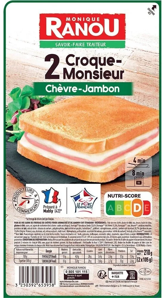 Croque monsieur chevre jambon