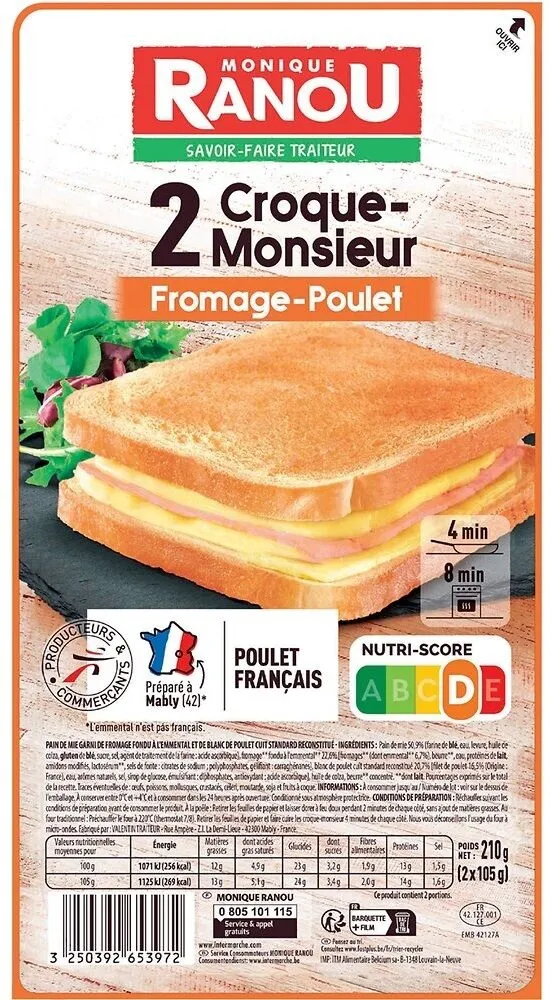 Croque monsieur poulet