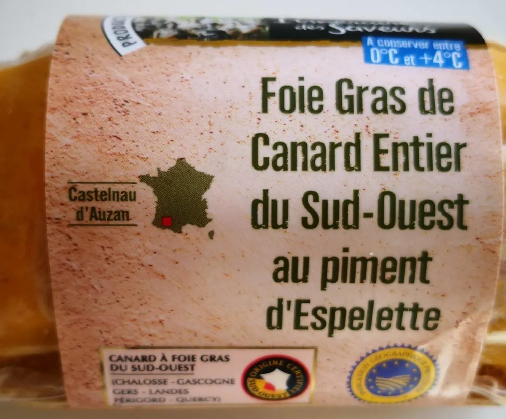 Foie gras canard du Sud-Ouest au piment d'Espelette