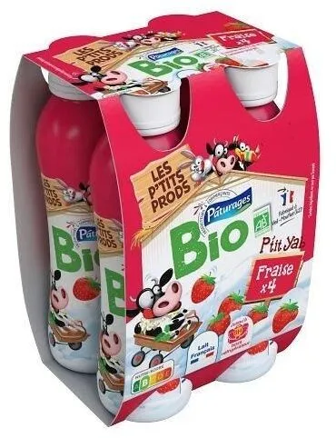 YAOURT A BOIRE FRAISE BIO 4 x 180 g