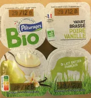 Yaourt brassé poire vanille BIO
