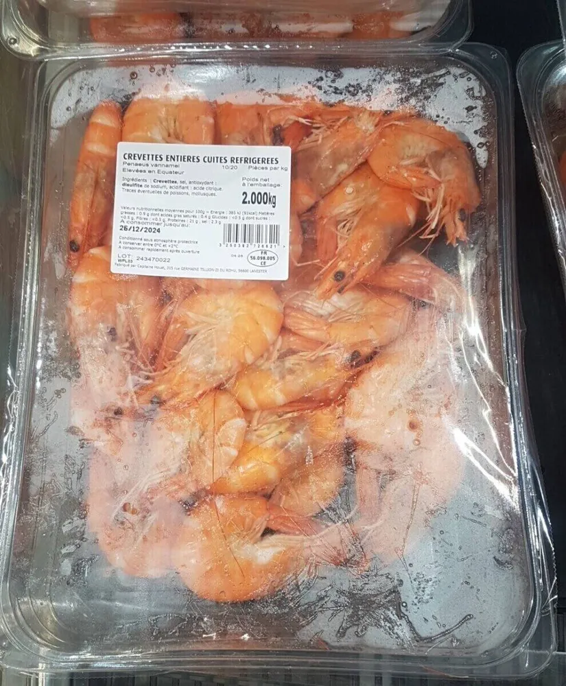 CREVETTES ENTIERES CUITES REFRIGERES