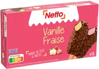 Bâtonnet vanille x6 - fraise x6 enrobage cacao noisettes (G) - 60mL