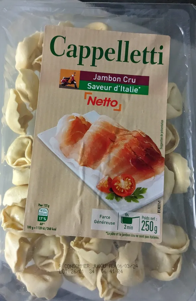 Pâte farcies au jambon cru