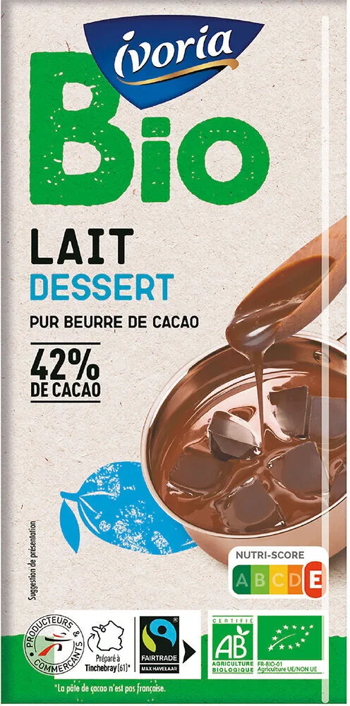 Tablette BIO dessert - Chocolat au lait - 200g