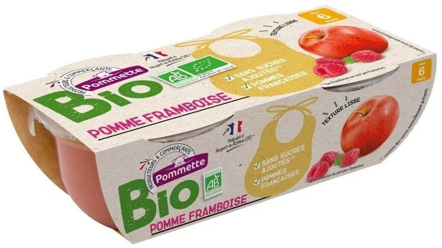 Pots fruits BIO Pomme Framboise- 6 mois - 2X120g