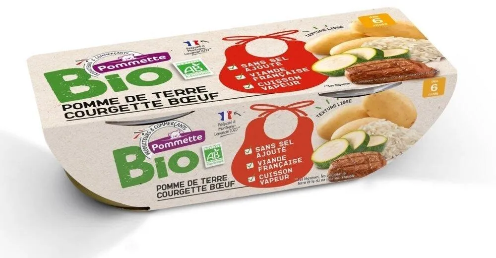 Bols BIO Pomme de Terre Courgette boeuf - 6 mois - 2x200G