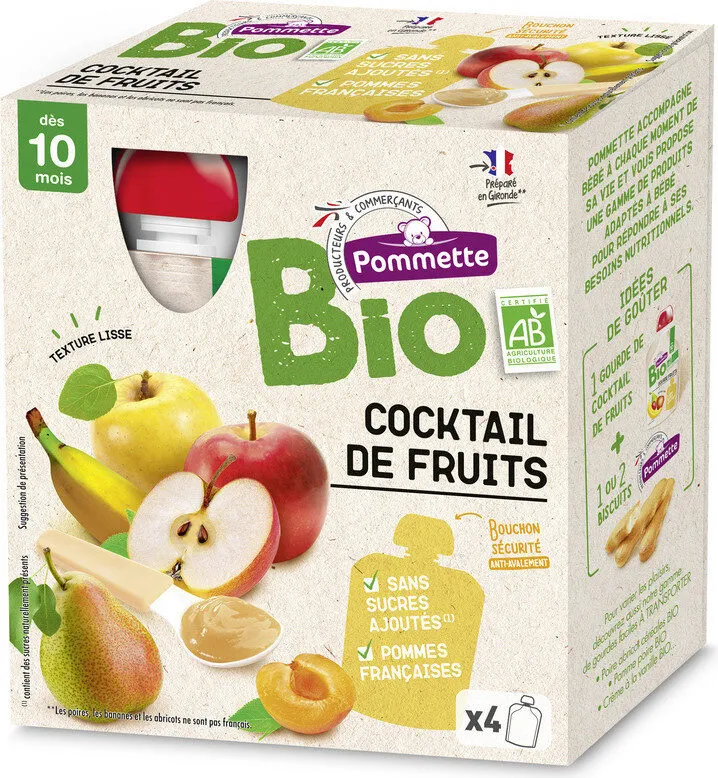 Dessert cocktail de fruits bio, dès 18 mois