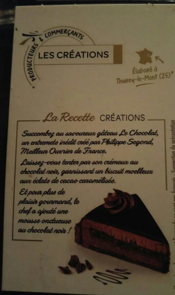 Créations chocolat