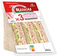 Sandwich club Trio - Jambon emmental x3 - 230g