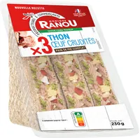 Sandwich club Trio - Thon oeufs crudités x3 - MONIQUE RANOU - 230g