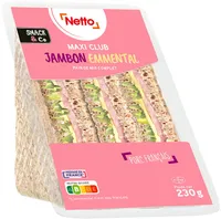 Sandwich club Trio - Jambon emmental x3 - NETTO - 230g