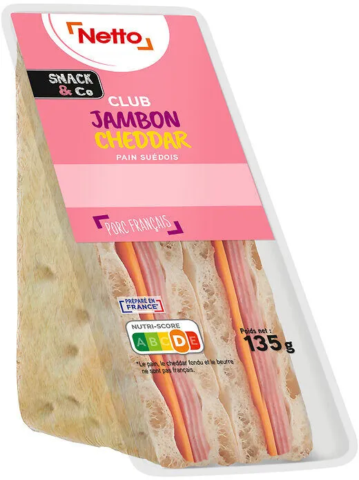 Sandwich Pain Suédois - Jambon Cheddar - NETTO - 135g