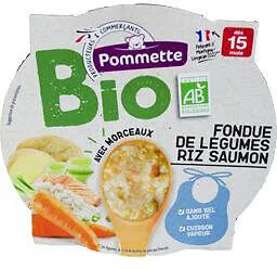 Assiette bio fondue de légumes et saumon 250g - 15 mois
