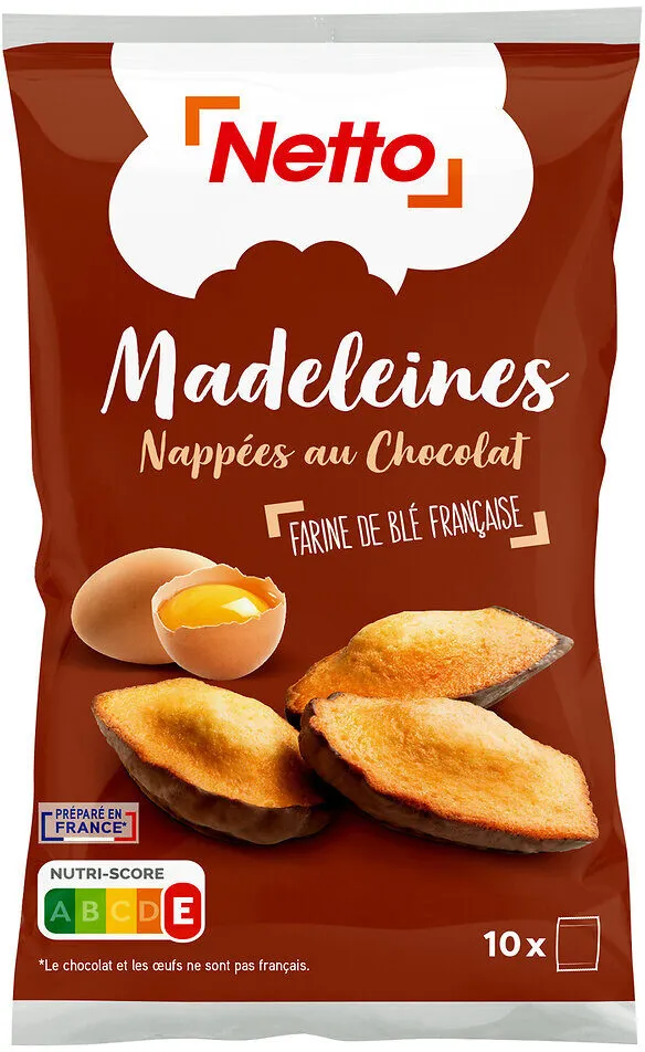 Madeleines coquille nappées de chocolat au lait X10 - 250g