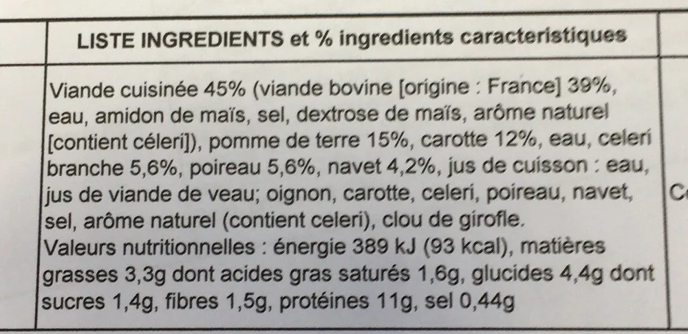 Pot au feu et ses legumes
