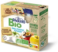 GOURDES Purée de fruits Pommes vanille SSA - 4 x 90 g - BIO - P'tit Prods