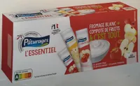 Tubes de fromage blanc et compote  (fraise /banane/framboise)