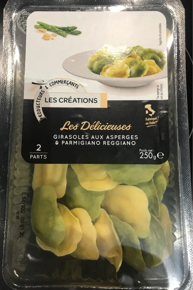 Girasoles aux asperges et parmigiano reggiano